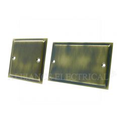 Slimline Antique Brass Blank Plate - Electrical Blanking Single 1G/ Double 2G