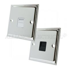 Polished Chrome Slimline Telephone Socket Master / Slave - BT Phone Socket