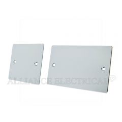 Polished Chrome Flat style Blank Plate - Electrical Blanking Single 1G/ Double 2G