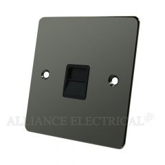 Black Nickel Flat Plate Telephone Master / Slave Socket - BT Phone Socket